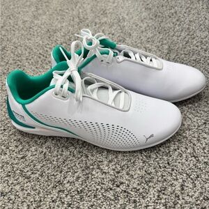 Puma White Sneakers with Teal Accent